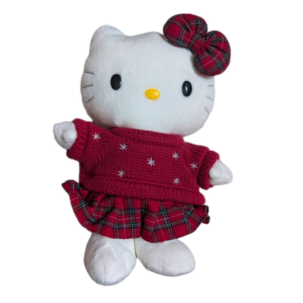 Vintage Hello Kitty Stuffed Animal Cat Holiday Winter Christmas 2002 Sanrio